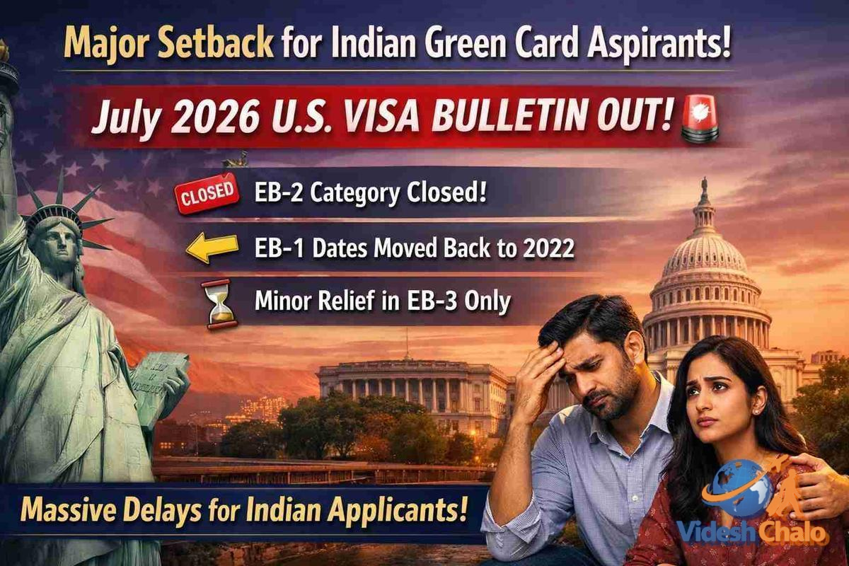 July 2026 US Visa Bulletin: Big Setback for Indians as EB-2 and EB-5 Become Unavailable