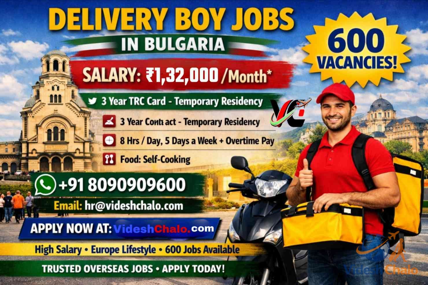 Delivery Boy Jobs in Bulgaria – Apply Now at Videshchalo.com