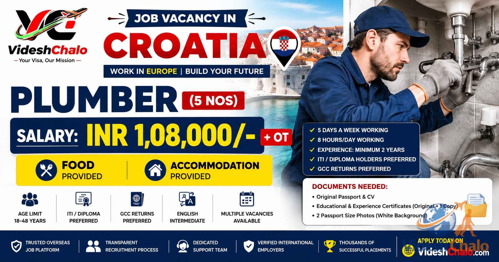Plumber Job in Europe